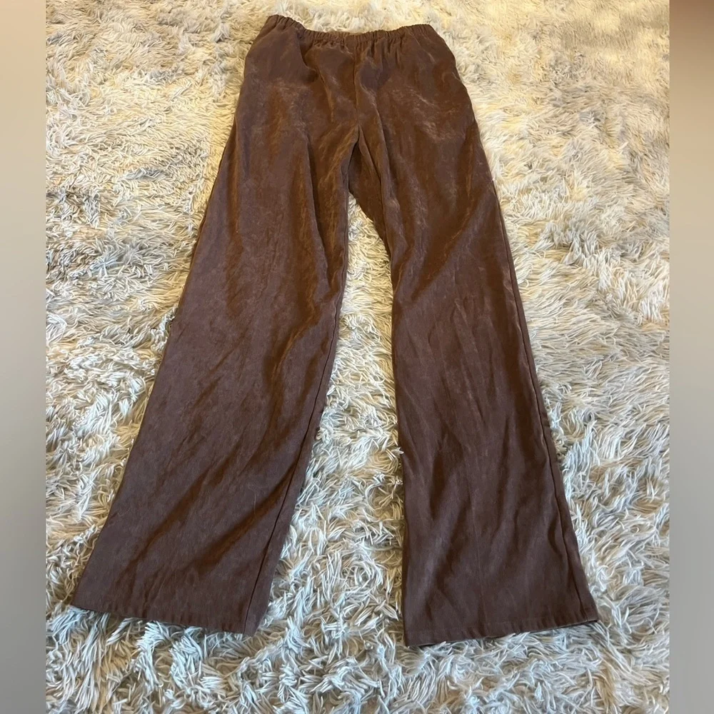 Orvis brown suede like pants - Picture 2 of 4